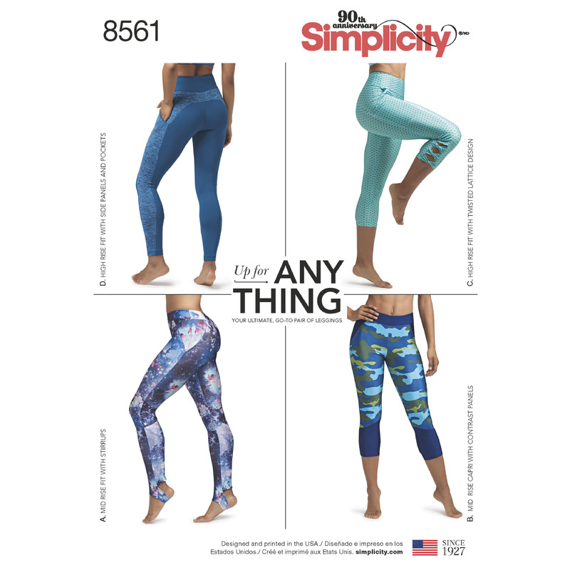 Simplicity Pattern 8561 Women's Leggings Simplicity Sewing Pattern 8561