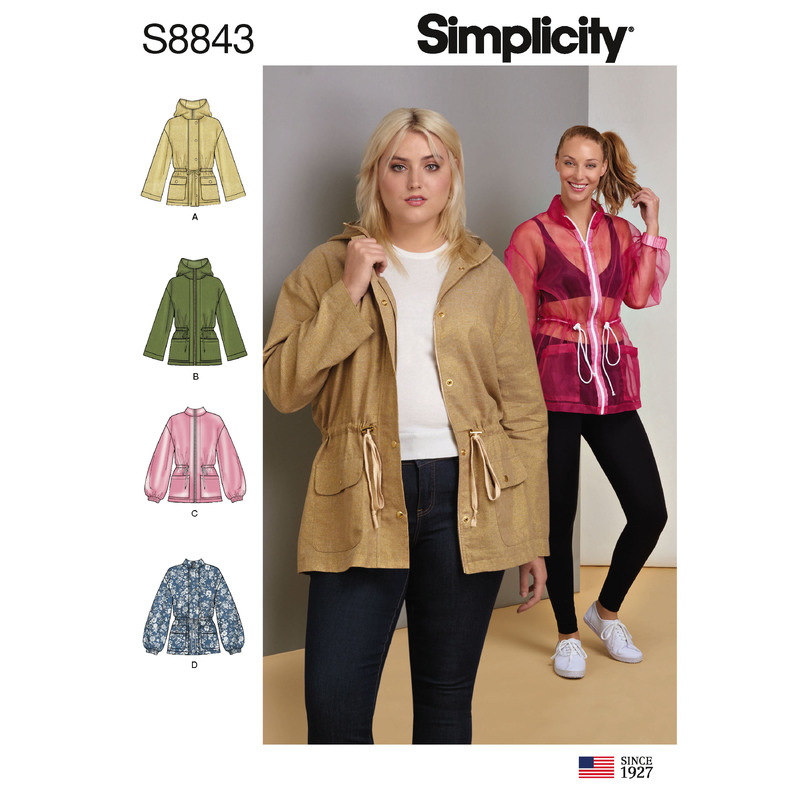 Misses' Anorak Jacket Sizes L-XXL Simplicity Sewing Pattern 8843