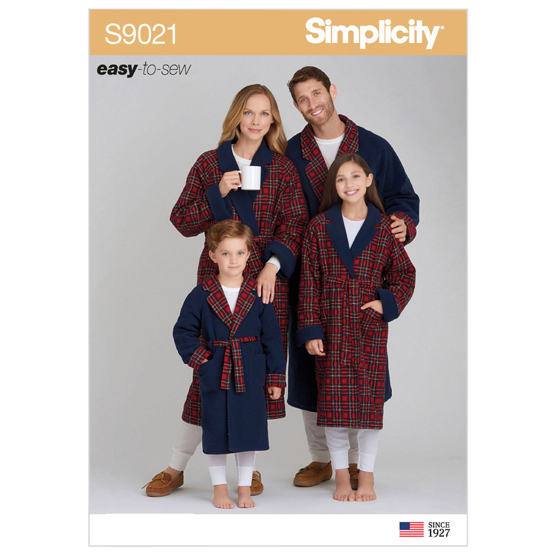Children's, Teens' & Adults' Robe Sizes XS-L / XS-XL Simplicity Pattern 9021