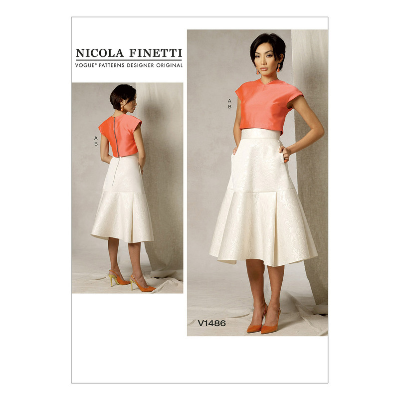 Vogue Sewing Pattern Misses Crop Top and Flared Yoke Skirt 1486E5