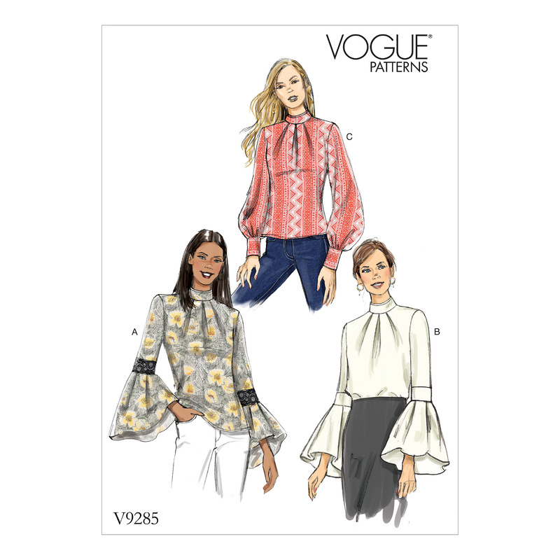 Vogue Sewing Pattern Misses' Top with Sleeve and CuFF (Sizes 16-22) Variations 9285 A5 (Sizes 6-14)