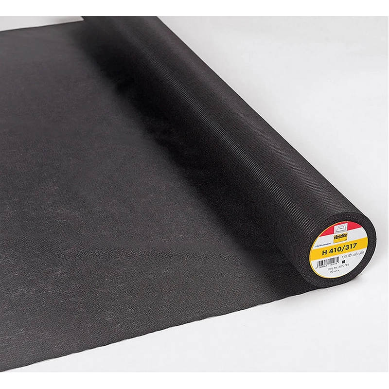 Vlieseline H410 Soft Fusible Interlining, 90cm Wide Per Metre, BLACK
