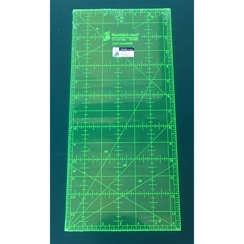 Matilda's Own Left Handed Imperial Ruler 14" x 6.5", Patchwork Template VRLH14650