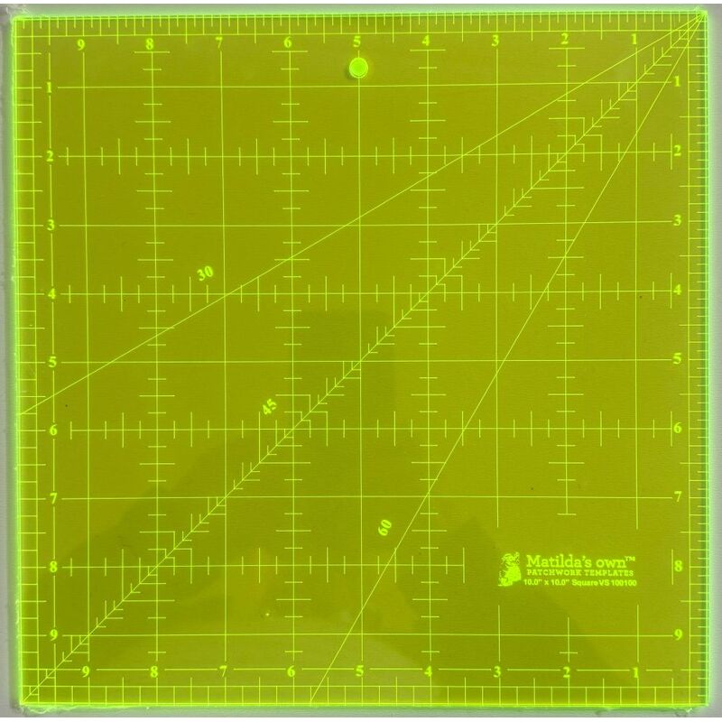 Matilda's Own Imperial Square Ruler 10" x 10", Patchwork Template VS100100