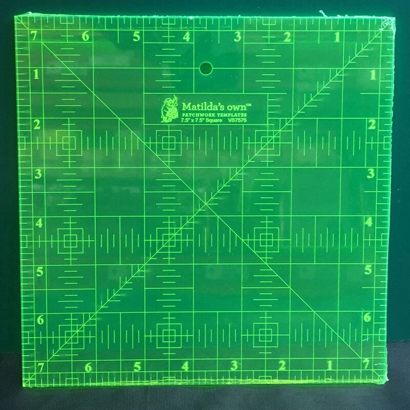 Matilda's Own Imperial Square Ruler 7.5" x 7.5", Patchwork Template VS7575