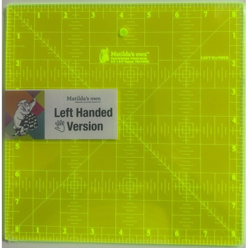 Matilda's Own Left Handed Imperial Square Ruler 8.5" x 8.5", Patchwork Template VSLH8585