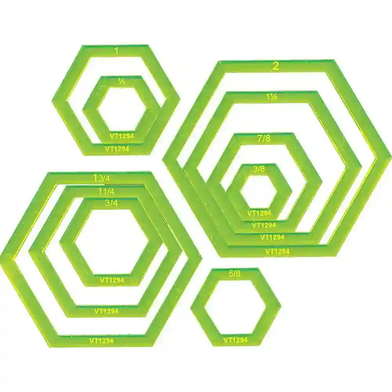 Matilda's Own Hexagon Donut Set - 3/8in to 2in, Set of 10 Patchwork Templates