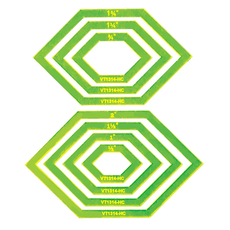 Matilda's Own Lozenge 90deg Donut Set - 1/2in to 2in, Set of 7 Patchwork Templates