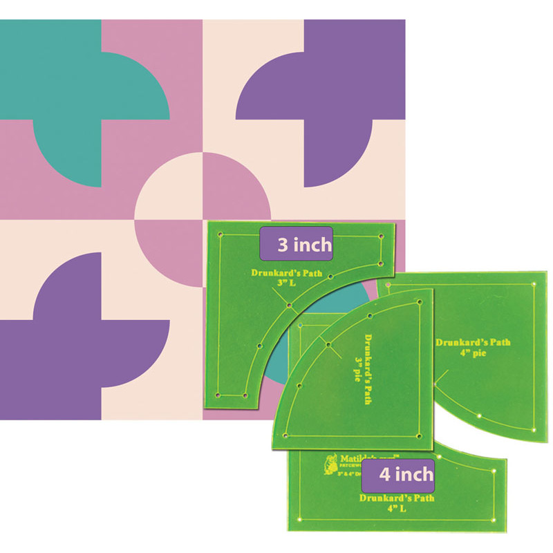 Matildas Own Drunkards Path Templates 3" & 4" (VT901)