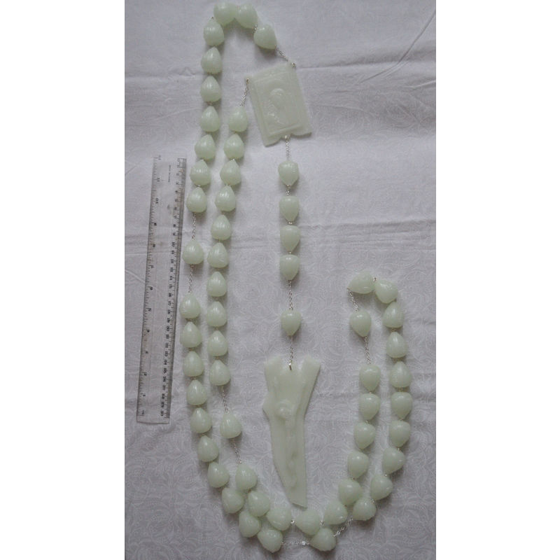 Large Luminous Wall Rosary, 158cm Drop, 170mm Crucifix, Madonna Centerpiece