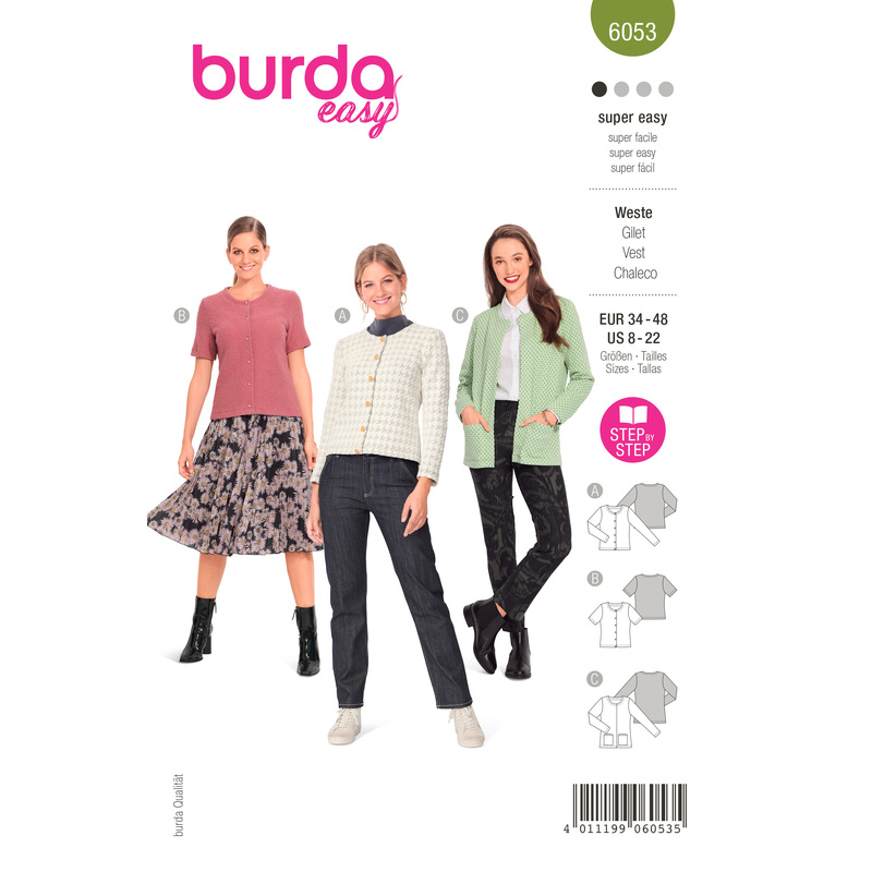 6053 BUR MISSES JACKET Burda Sewing Pattern 6053