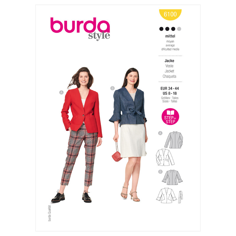 6100 BUR MISSES JACKET Burda Sewing Pattern 6100