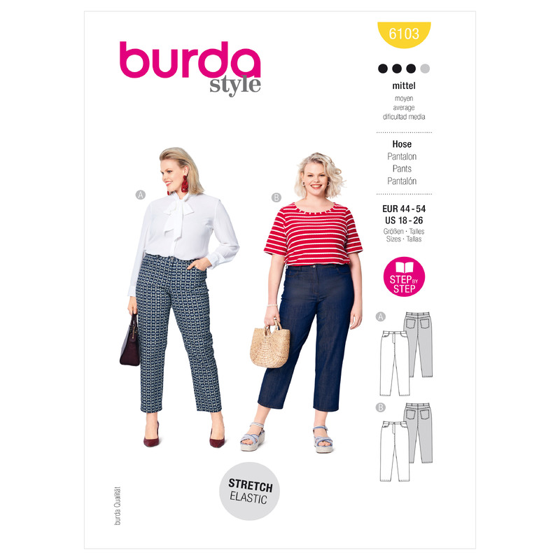 6103 BUR PLUS SIZE SKIRT/PANTS Burda Sewing Pattern 6103