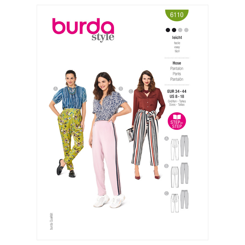 6110 BUR MISSES SKIRT / PANTS Burda Sewing Pattern 6110