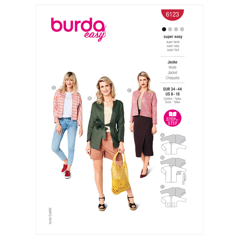 6123 BUR MISSES JACKET Burda Sewing Pattern 6123