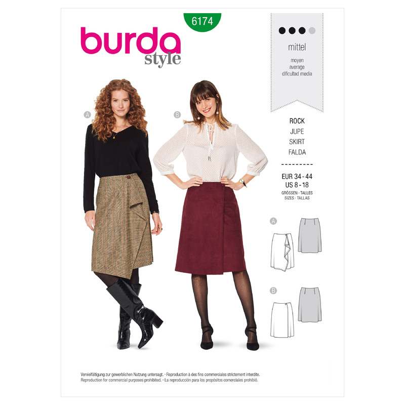 6174 BUR MISSES SKIRT / PANTS Burda Sewing Pattern 6174