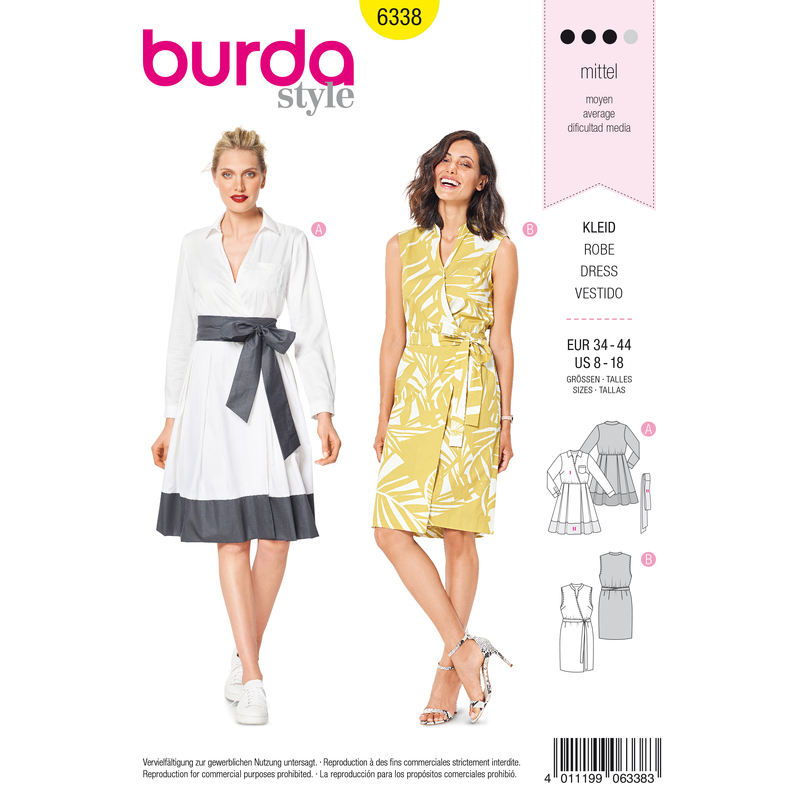 Burda Style Pattern 6338 Misses' wrap dress Burda Sewing Pattern 6338