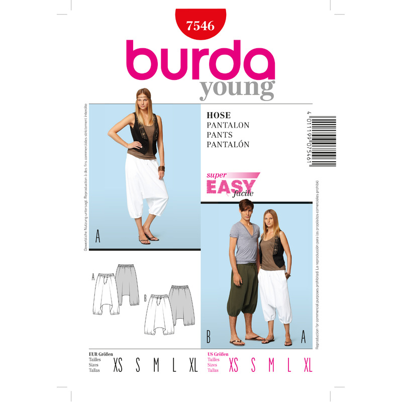 Burda Style B7546 Trousers Sewing Pattern Burda Sewing Pattern 7546