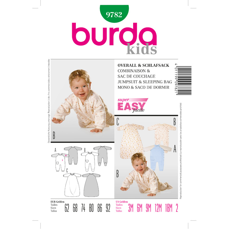Burda B9782 Jumpsuit & Sleeping Bag Sewing Pattern Burda Sewing Pattern 9782