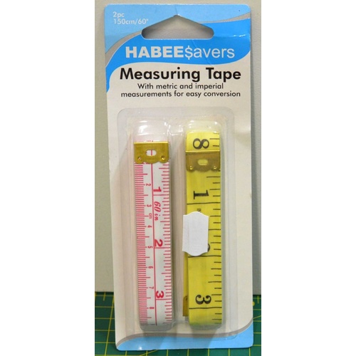 HabeeSavers Measuring Tape 2piece Pack, 150cm / 60" Metric & Imperial