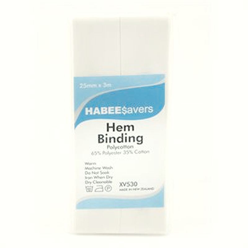 Habeesavers 12mm Bias Binding CREAM 3m pack