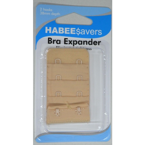 Habeesavers Bra Expander, 38mm Depth, 2 Hook NUDE, Eliminates Tightness
