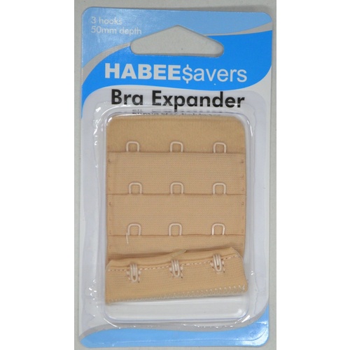 Habeesavers Bra Expander, 50mm Depth, 3 Hook NUDE, Eliminates Tightness