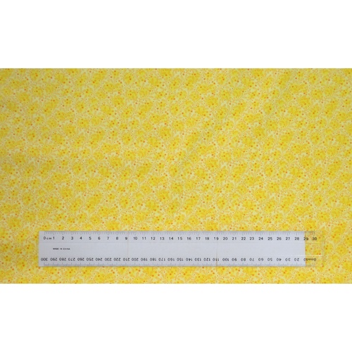 Clothworks Impressions Sprig Yellow 112cm Wide Cotton Fabric #Y1130.09