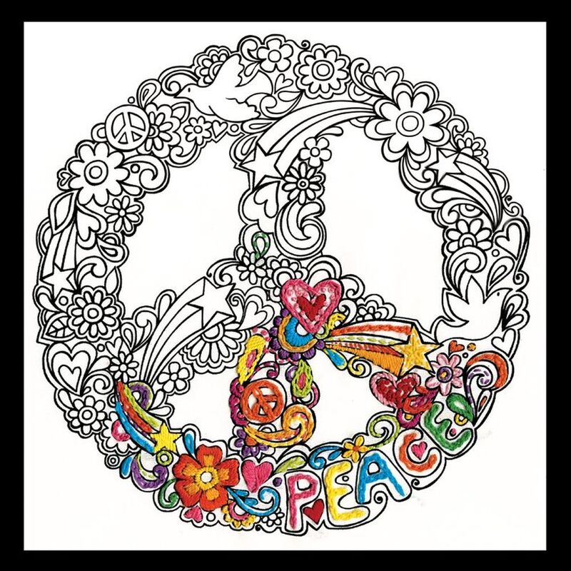 Zenbroidery PEACE 10" x 10" Design Printed on Polycotton