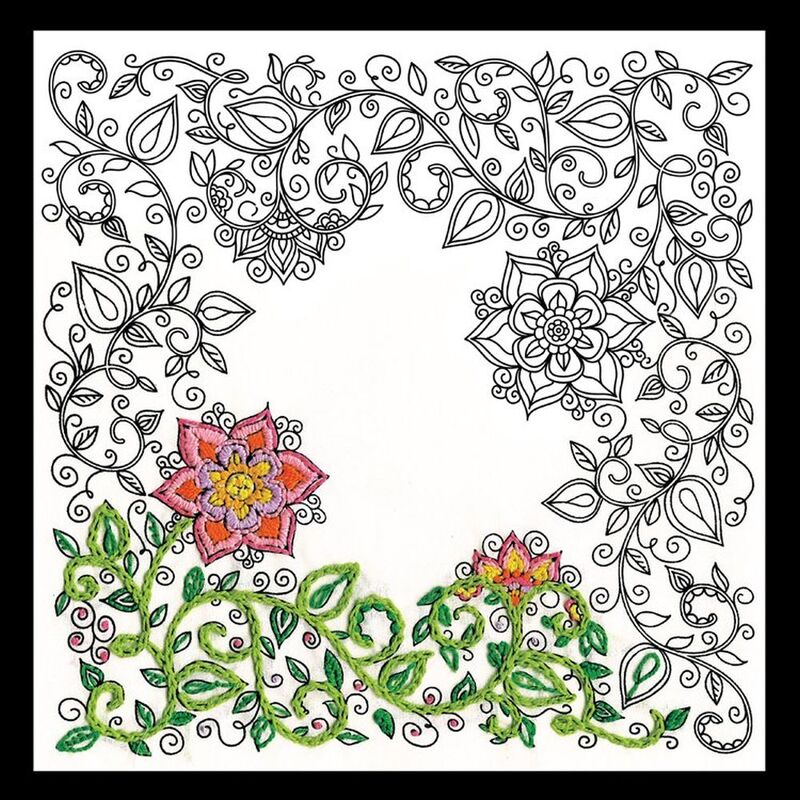 Zenbroidery GARDEN 10" x 10" Design Printed on Polycotton