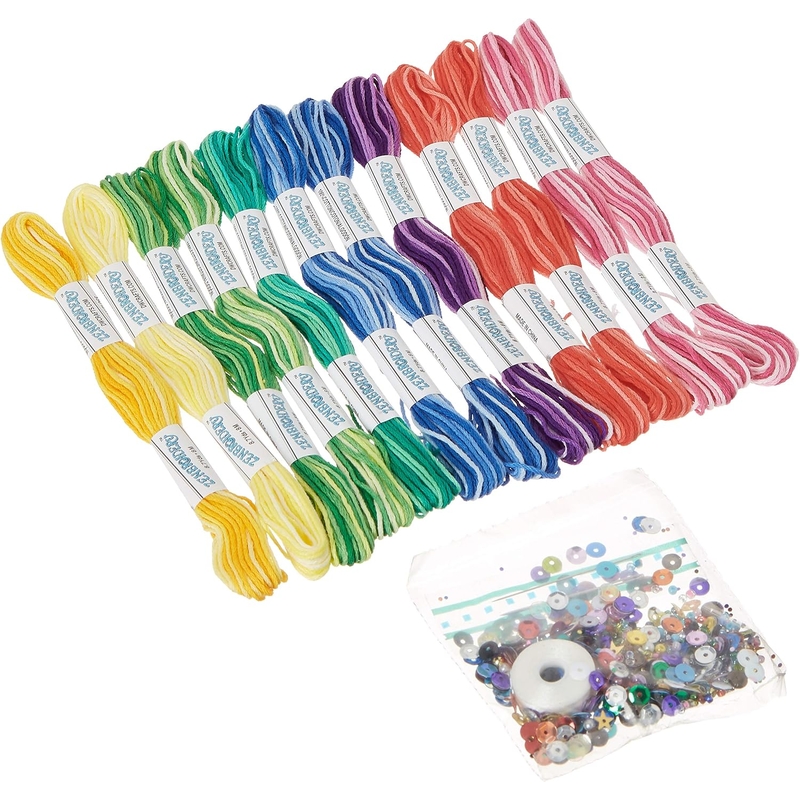 Zenbroidery 12 Skein Varigated Floss Pack (Thread, Beads, Sequins etc)