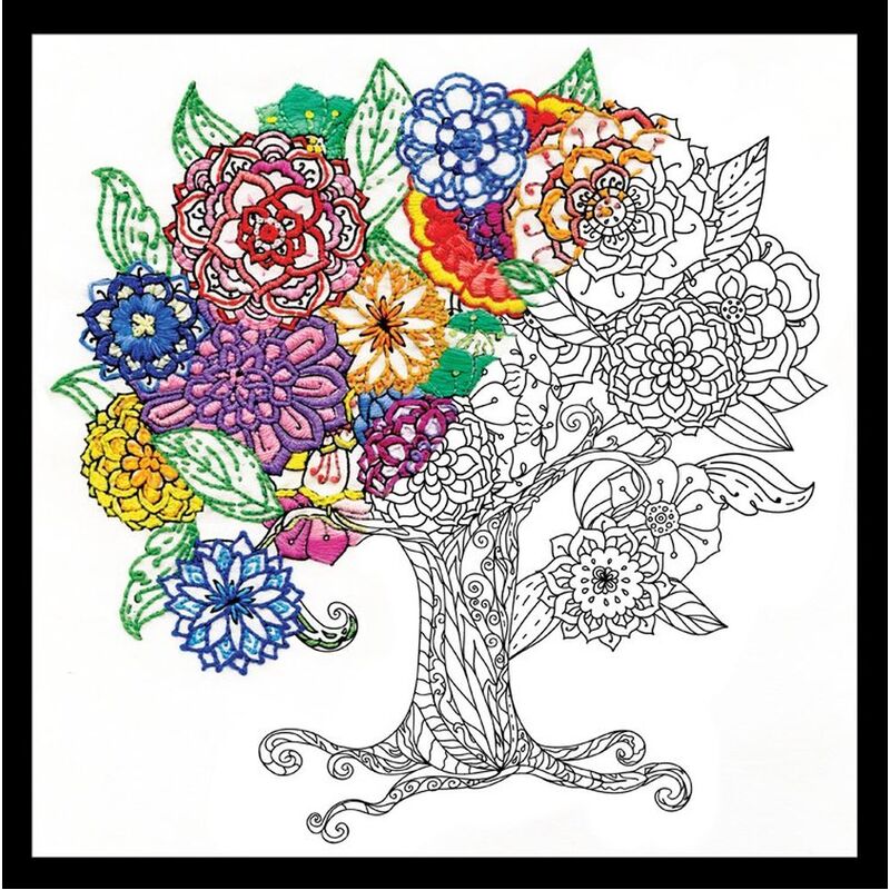 Zenbroidery TREE 10" x 10" Design Printed on Polycotton