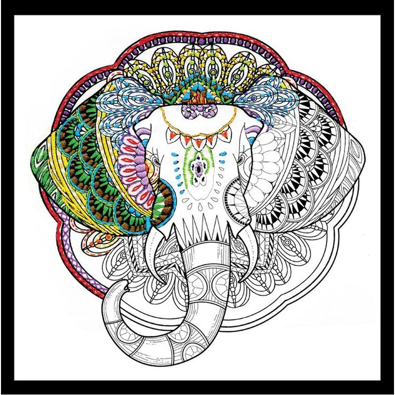 Zenbroidery ELEPHANT 12" x 12" Design Printed on Polycotton