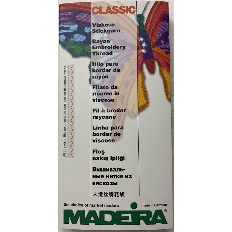 Madeira Classic Rayon Colour Card 430, Real Thread, Classic 12, 30, 40, 60