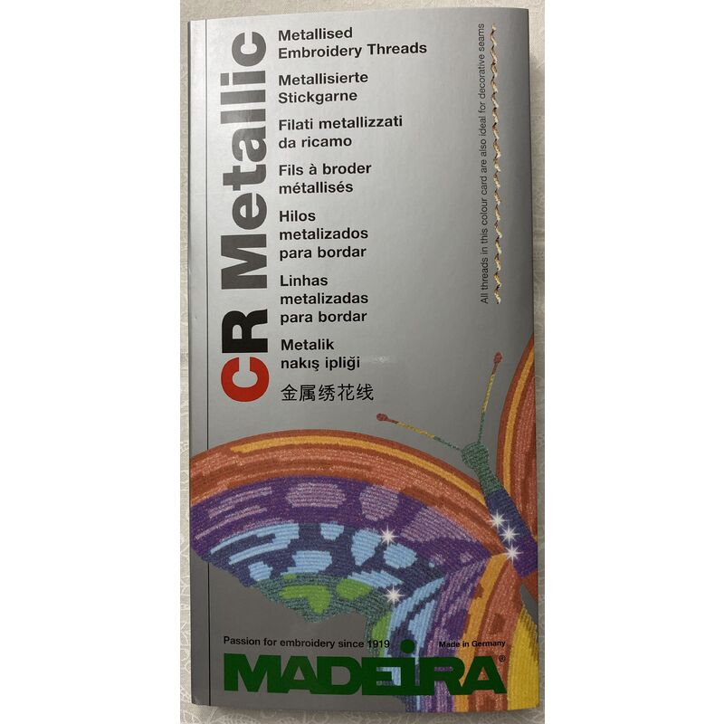 Madeira CR Metallic Colour Card 65, Real Thread Colour Chart