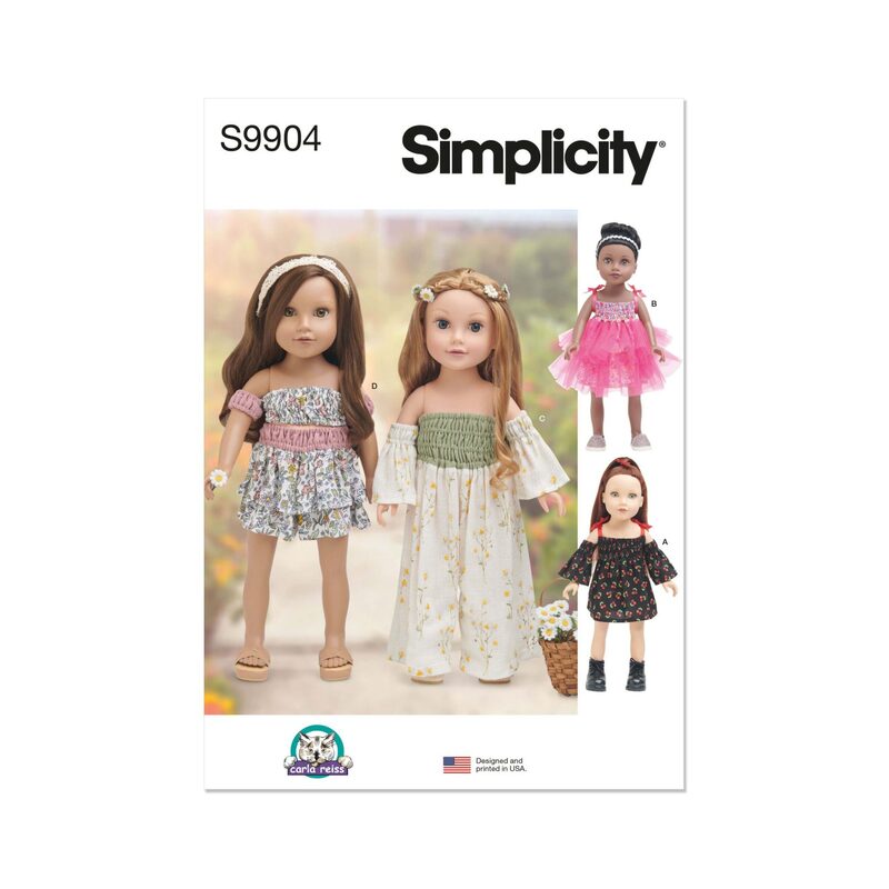 Simplicity Sewing Pattern S9904os 18″ Doll Clothes By Carla Reiss Design